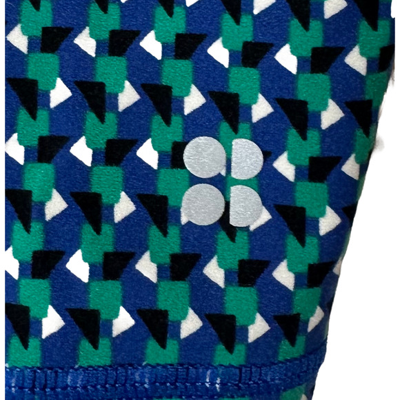 Sweaty Betty 7/8 Length Power Blue & Green Geometric Print Leggings Size 10 - Picture 5 of 11